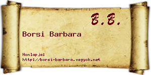Borsi Barbara névjegykártya